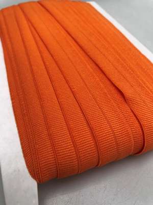 Foldeelastik - orange med riller, 2 cm